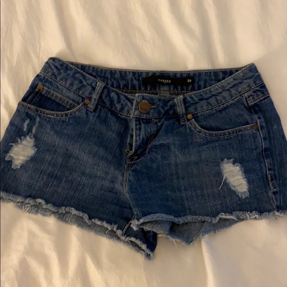 Harper Distressed Denim Shorts